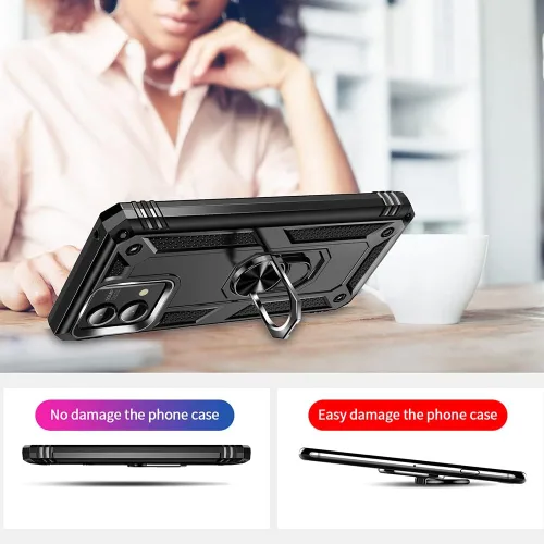 Vista 6 de Yiakeng Funda para Moto G Stylus 5G 2023, Motorola G Stylus 5G 2023 con protector de pantalla HD, fundas protectoras de grado militar con anillo