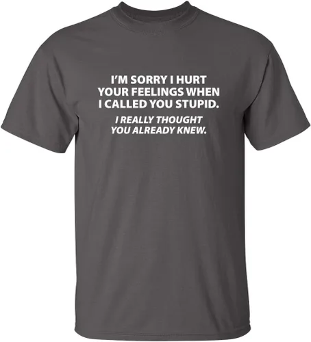 Vista 12 de Camiseta "Sorry I Called You Stupid" Camiseta sarcástica para hombres Camisetas gráficas para hombres - Camisetas gráficas sarcásticas y Negro