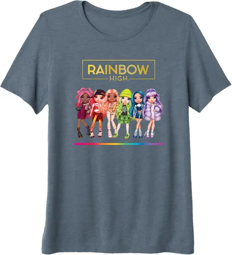 Vista 4 de Rainbow High - Camiseta premium Tri-Blend con diseño de muñecas de personajes Negro
