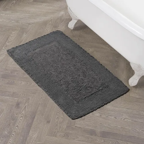 Vista 24 de Laura Ashley Ruffle tapete para baño de algodón de 17 x 24 pulgadas