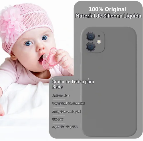 Vista 7 de Vooii Funda compatible con iPhone 11, silicona líquida mejorada con bordes planos, protección de cámara, forro de microfibra antiarañazos suave Gris