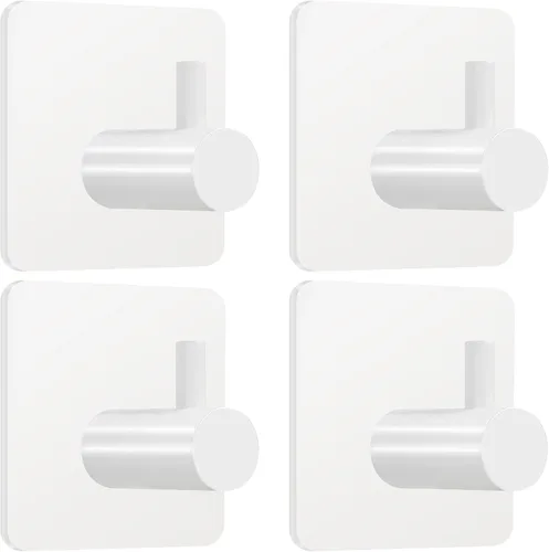 Vista 12 de Fotosnow Ganchos adhesivos negros para toallas, ganchos de pared resistentes para puerta de baño, cocina, paquete de 4