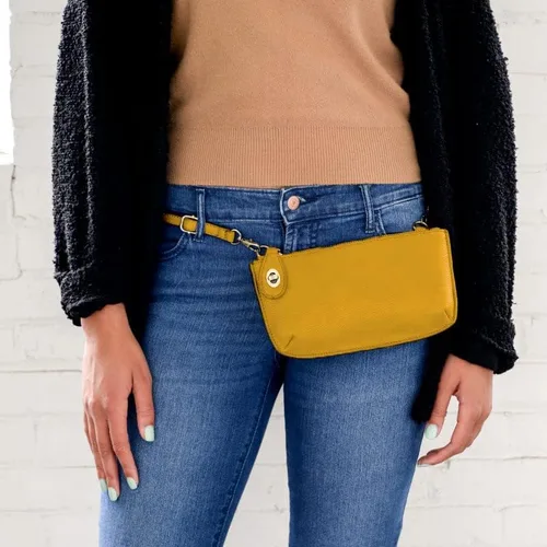 Vista 7 de Joy Susan Mini cruz para mujer bolso de mano de pulsera, Dorado (Goldenrod)