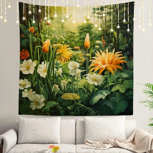 Vista 120 de Shrahala Modern Abstract Artwork Wall Tapestry, Orange Black Beige Wall Hanging Large Tapestry Decoration Polyester Fiber White Hem Around for Dorm