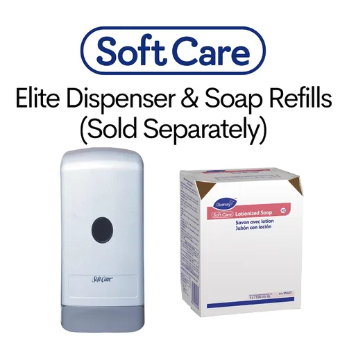 Vista 4 de Diversey 05487. Jabón de manos locionizado Soft Care, Recambio de cartucho BIB rosa perlado hidratante para dispensador Elite, aroma floral, 33.8 fl