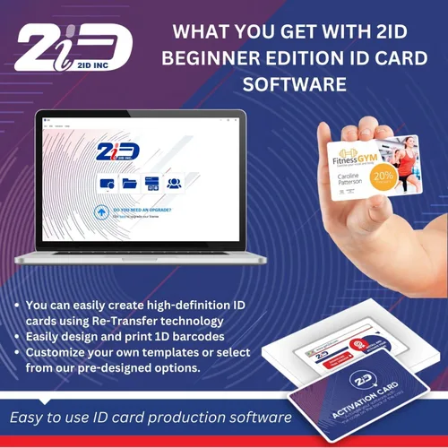 Vista 4 de 2ID Card Software Edición para principiantes Programa de software de identificación para PC y MAC Diseño e impresión de tarjetas