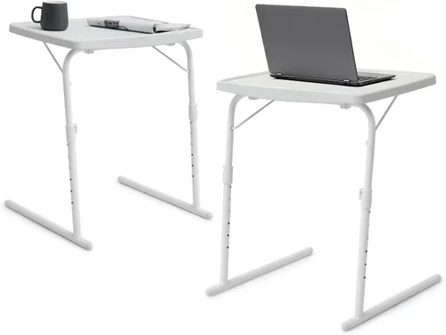 Vista 18 de Magshion Bandeja de TV inclinable ajustable de 22 pulgadas, mesa para cena en cama o sofá, cómoda mesa negra plegable con 3 ajustes de ángulo