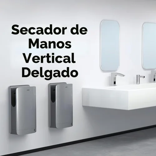 Vista 2 de AIKE - Secador de manos vertical delgado, 110-130 V para baño, elegante plateado AK2065 AIKE Classic Double Sided High Speed Slim Hand Dryer,HEPA