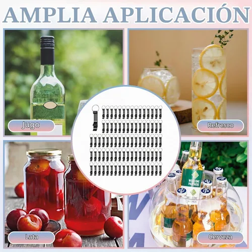 Vista 6 de Paquete de 200 llaveros para abridor de botellas de aluminio negro a granel para recuerdos de fiesta de boda