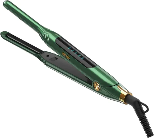 Vista 12 de Plancha de Lápiz 3/10'' Planchas Pequeñas para Cabello Corto, Corte Pixie y Flequillo, Alisador de Cabello para Bordes con Pantalla LED, Mini