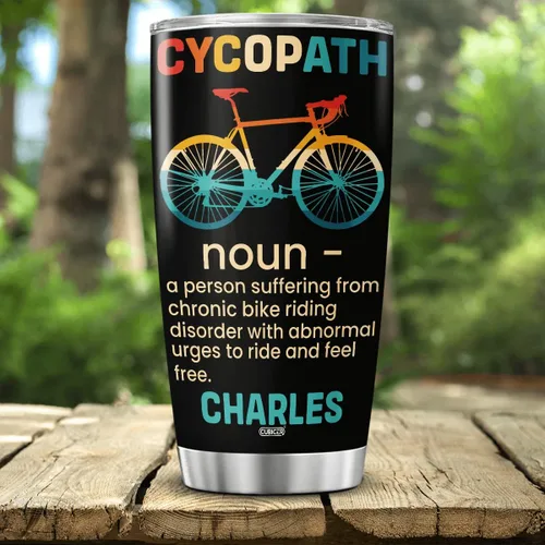 Vista 3 de CUBICER Vaso de café personalizado para ciclismo, taza de viaje con tapa, taza aislada, regalos de Navidad para mujeres, hombres, adultos, amigos