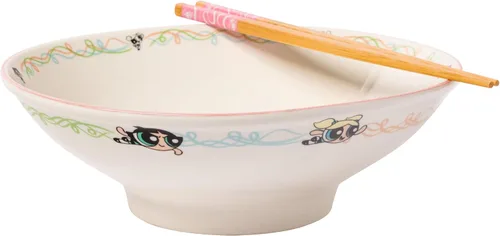 Vista 40 de Silver Buffalo Strawberry Shortcake - Tazón de cerámica vintage para ramen con palillos, apto para microondas, 20 onzas