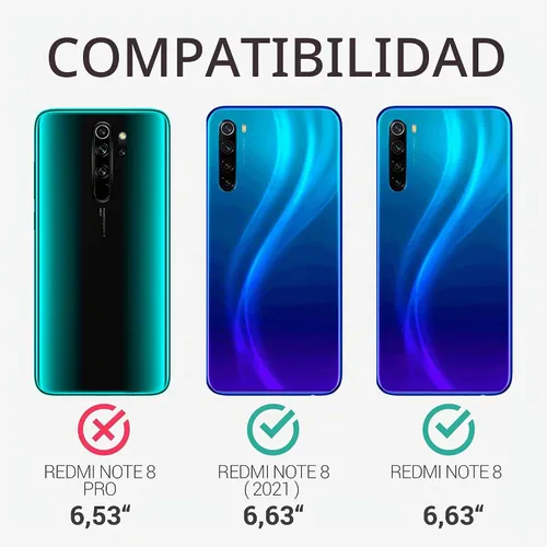 Vista 6 de kwmobile Funda compatible con Xiaomi Redmi Note 8 (2019/2021) - Funda protectora de silicona TPU suave y delgada - Lavanda