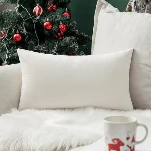 Vista 60 de MIULEE Funda de almohada de terciopelo suave, de lujo, decorativa, de Navidad, funda de cojín rectangular, decoración del hogar para sofá Verde