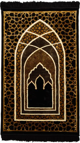 Vista 7 de Modefa Alfombra de oración islámica turca, cómoda alfombra de oración musulmana para hombres y mujeres, alfombra de terciopelo suave Janamaz