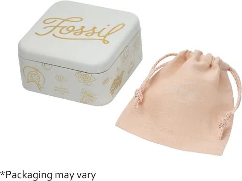 Vista 4 de Fossil - Collar de cadena con dije de acero inoxidable grabado y enchapado para mujer