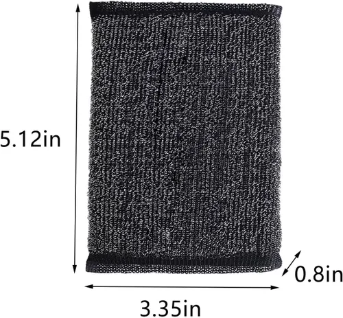 Vista 2 de 18 esponjas de acero inoxidable, no rayan, esponja para limpiar platos, ollas, sartenes, fregadero, grifo (negro, 5.12 x 3.35 x 0.8 pulgadas)