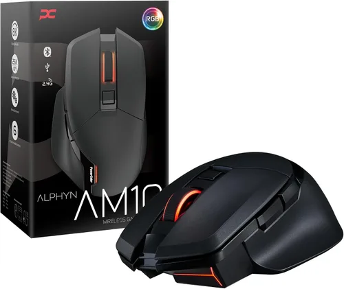 Vista 7 de PowerColor ALPHYN AM10 - Ratón inalámbrico para juegos, color blanco