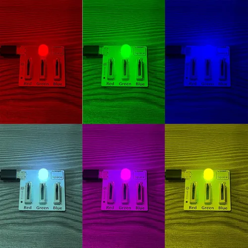 Vista 3 de tingbowie Kit de práctica de soldadura DIY Junta de entrenamiento de electrónica de aprendizaje de práctica RGB