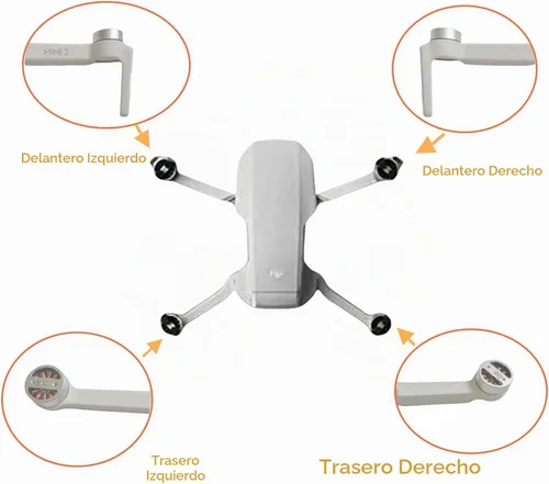 Vista 3 de Piezas de reparación Brazo del motor para Mavic Mini 2 Repuestos Drone Atrás Izquierdo