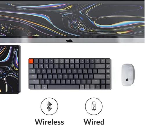 Vista 7 de Keychron K3 - Teclado mecánico inalámbrico con cable ultra delgado del 75 compacto 84 teclas Bluetooth RGB LED retroiluminado para Mac Windows