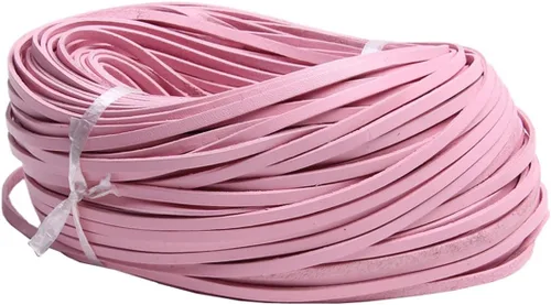 Vista 7 de Cuerda de cuero genuino de 21 yardas, cuerda plana de cuero trenzado para hacer joyas, collares, pulseras, cordones de zapatos, correas de bolsa