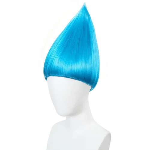 Vista 2 de ANOGOL Peluca divertida azul cielo para mujeres y hombres, peluca loca