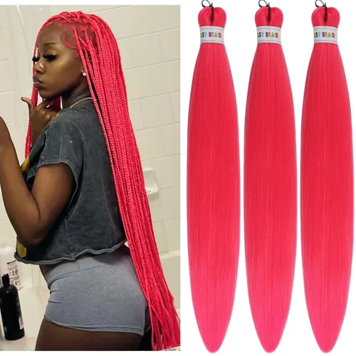 Vista 38 de Cabello trenzado para niños preestirado de 16 pulgadas, color negro para niños, trenzas sin nudos