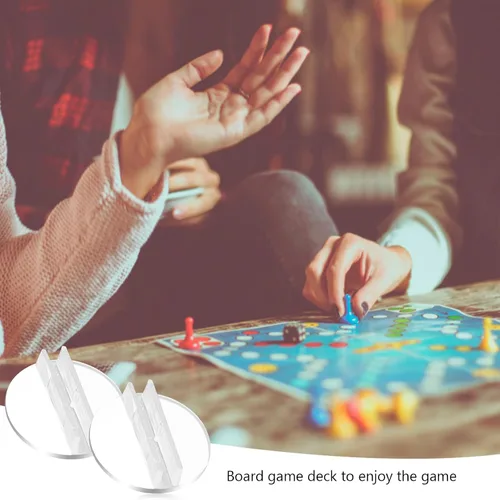 Vista 8 de 100 soportes para tarjetas de plástico translúcido, accesorios para juegos de mesa, bases en miniatura, clips de tablero de papel de plástico