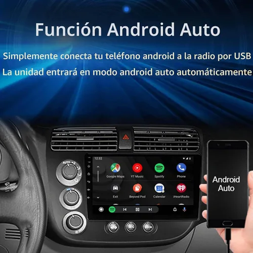 Vista 3 de para 2001-2005-Honda-Civic-Radio, Carplay inalámbrico y Android Auto 2G RAM