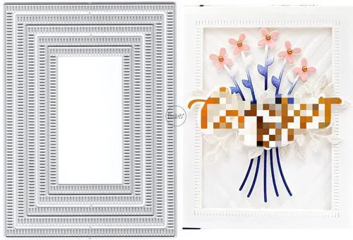 Vista 7 de DzIxY Troqueles de corte de metal con borde de encaje para kit de fabricación de tarjetas, troqueles de papel de relieve, plantillas de máquina de 10