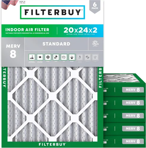 Vista 98 de Filterbuy Filtro de aire 8x14x1 MERV 8 Defensa contra el polvo y la alergia