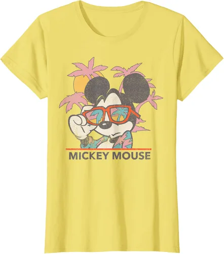 Vista 27 de Disney Mickey and Friends Mickey Mouse Tropical Retrato Camiseta S Negro