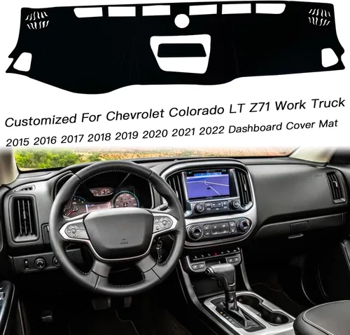 Vista 3 de Funda para salpicadero, almohadilla de protección interior compatible con Chevrolet Colorado Truck 2015-2022, protector de rayos UV deslumbrantes