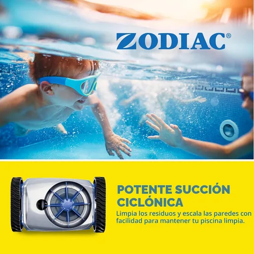 Vista 4 de Limpiador para piscina Zodiac MX6 por succión lateral en tierra, con succión ciclónica y X-Trax para una maniobrabilidad extrema