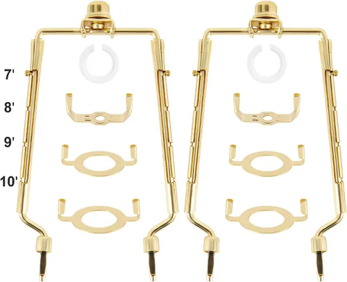 Vista 8 de Soporte de arpa de pantalla de lámpara de 7, 8, 9, 10 pulgadas, kit de arpa de lámpara ajustable, compatible con estándar IP 3/8, E14, E26, E27