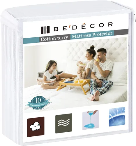 Vista 9 de Bedecor Paquete de 2 protectores de colchón Twin tamaño individual, protección impermeable, cubierta superior suave de algodón de rizo, para bebés
