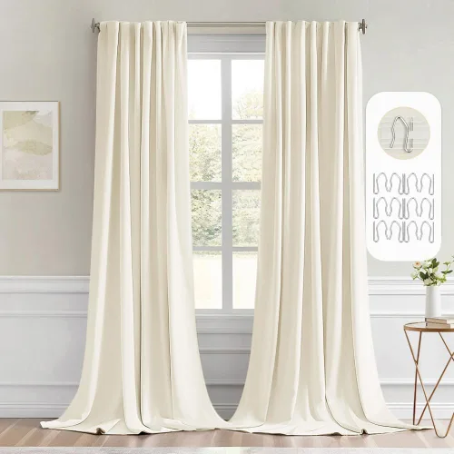 Vista 71 de MIULEE Cortinas opacas con pestaña trasera de 63 pulgadas de largo, juego de 2 paneles para sala de estar, dormitorio, privacidad, bolsillo