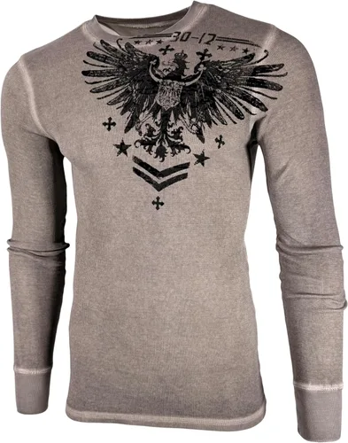 Vista 4 de Xtreme Couture by Affliction - Camisa térmica de manga larga para hombre Blanco/Heather Off Sand (máscara brillante)