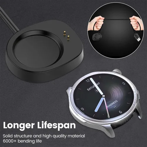 Vista 3 de Cargador de repuesto diseñado para Amazfit T-Rex 3, 3 Pro Charger, para Amazfit Bip Max/Active Max/Cheetah 2 Pro/T-Rex Ultra 2/Balance 2