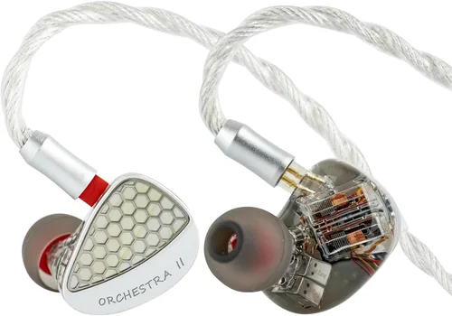 Vista 9 de Linsoul Kiwi Ears Orchestra II 10BA Monitor Profesional Intrauditivo, Auriculares IEM con Cable HiFi con Equilibrio Tonal Sobresaliente, Conchas