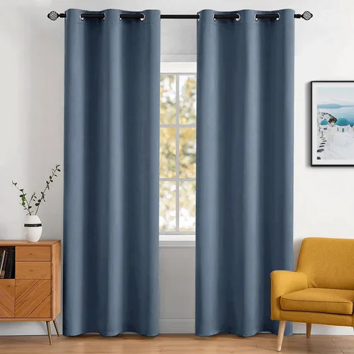 Vista 33 de MIULEE Cortinas opacas para dormitorio o sala de estar, juego de 2 paneles de cortina para ventana con aislamiento térmico y bloqueo de luz