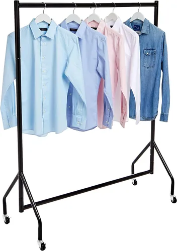 Vista 2 de Amazon Basics Perchero enrollable resistente, para ropa colgante, organizador y almacenamiento, 1,21 x 1,52 m - Negro