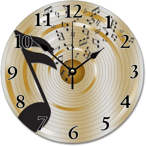 Vista 15 de Reloj de pared con aspecto de madera natural, reloj de pared de guitarra acústica, silencioso, redondo, de madera, funciona con pilas, reloj