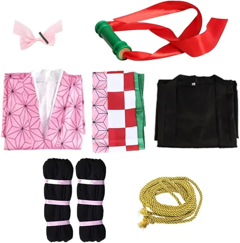 Vista 3 de Disfraz de anime para cosplay conjunto de kimono de Halloween unisex