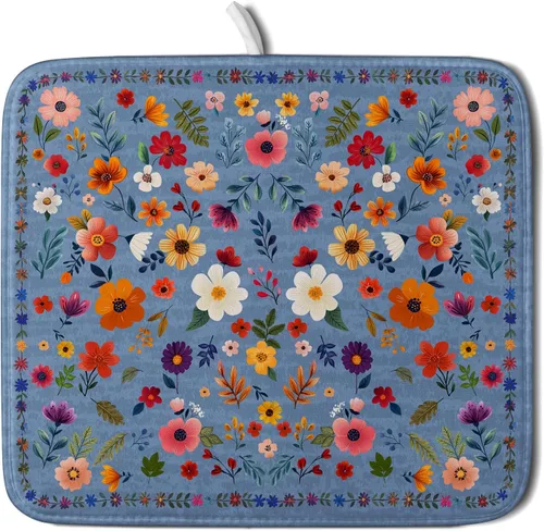 Vista 36 de Alfombrilla de secado de platos para encimera de cocina pequeña absorbente de café de otoño Alfombrilla de secado de microfibra de bosque de otoño
