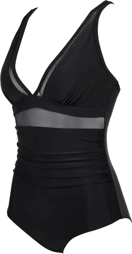Vista 3 de SUUKSESS Traje de baño de una pieza con control de abdomen para mujer, traje de baño sexy de malla