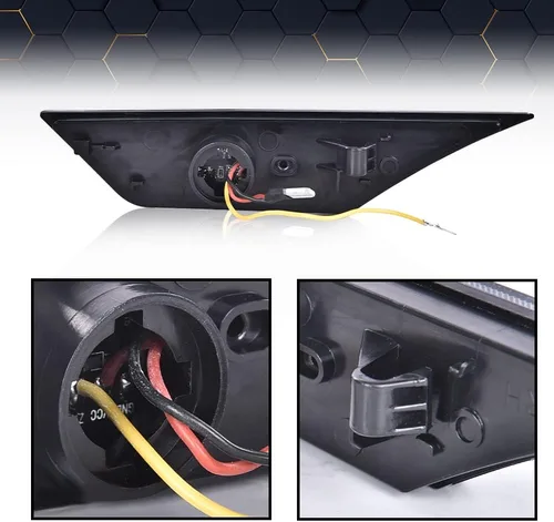 Vista 5 de PIT66 Luces LED laterales de señalización Switchback compatible con Honda Civic 2016 2017 2018 2019 2021, lente ahumada, 33850TBAA02 33850TBAA01