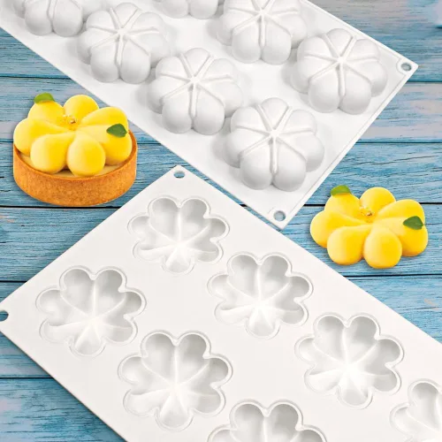 Vista 9 de Molde de Silicona para Donas de Flores, Molde para Pastel de Fondant, Herramientas de Horneado de Chocolate DIY, Accesorios de Decoración