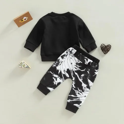 Vista 88 de Ropa de bebé niño 3 6 9 12 18 24M 3T Conjunto de pantalones con capucha patchwork sudadera con capucha pantalones de rayas traje de otoño invierno